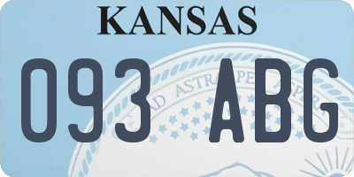 KS license plate 093ABG