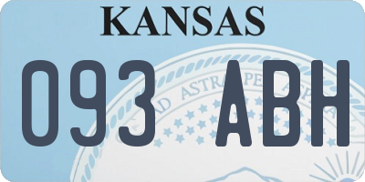 KS license plate 093ABH