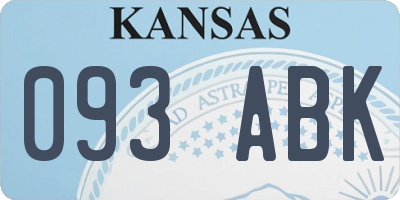 KS license plate 093ABK