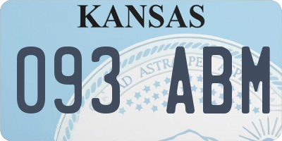 KS license plate 093ABM