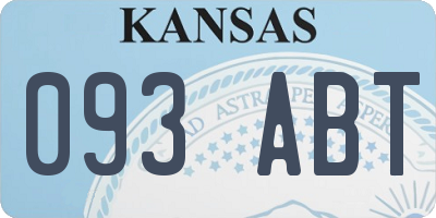 KS license plate 093ABT