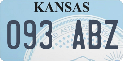 KS license plate 093ABZ