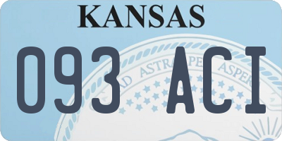 KS license plate 093ACI
