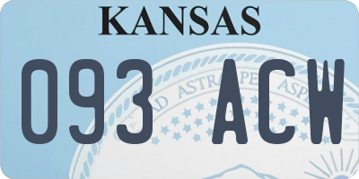 KS license plate 093ACW