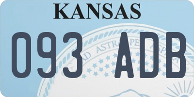 KS license plate 093ADB