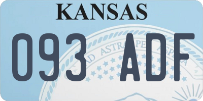 KS license plate 093ADF