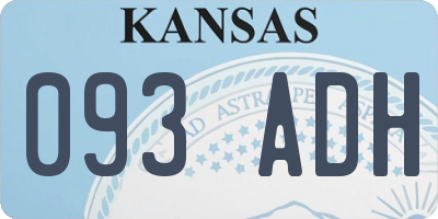 KS license plate 093ADH
