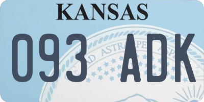 KS license plate 093ADK