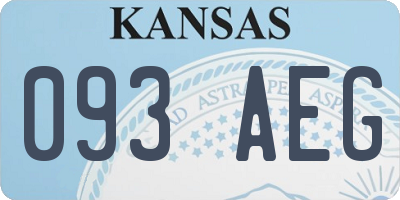 KS license plate 093AEG