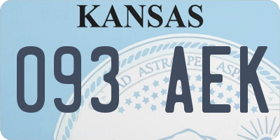 KS license plate 093AEK
