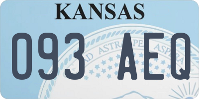 KS license plate 093AEQ