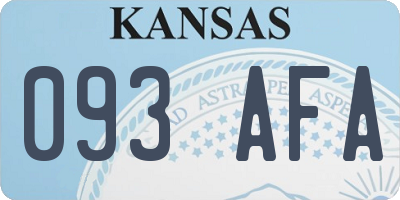 KS license plate 093AFA