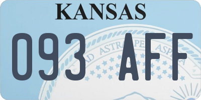 KS license plate 093AFF