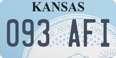 KS license plate 093AFI