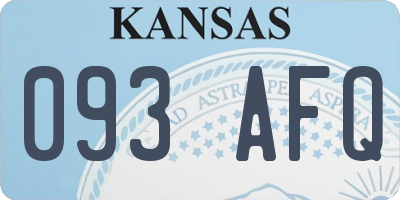 KS license plate 093AFQ