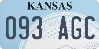KS license plate 093AGC