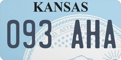 KS license plate 093AHA