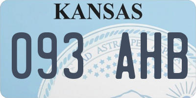 KS license plate 093AHB