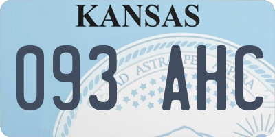 KS license plate 093AHC
