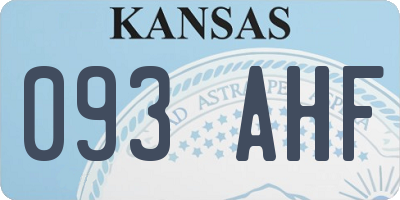 KS license plate 093AHF