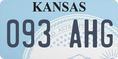 KS license plate 093AHG