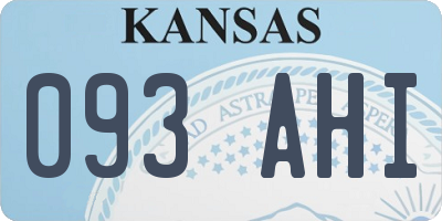 KS license plate 093AHI