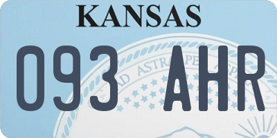 KS license plate 093AHR