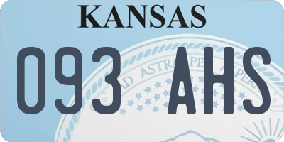 KS license plate 093AHS
