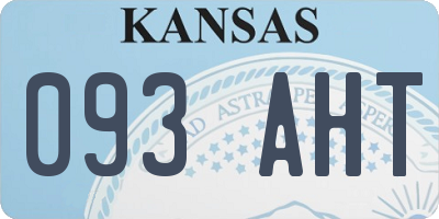KS license plate 093AHT