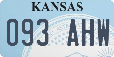 KS license plate 093AHW
