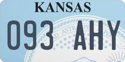 KS license plate 093AHY