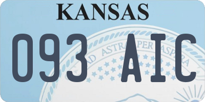 KS license plate 093AIC