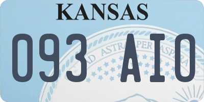 KS license plate 093AIO