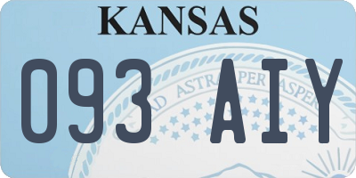 KS license plate 093AIY