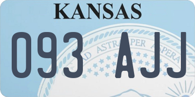 KS license plate 093AJJ