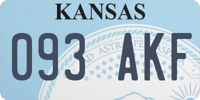 KS license plate 093AKF