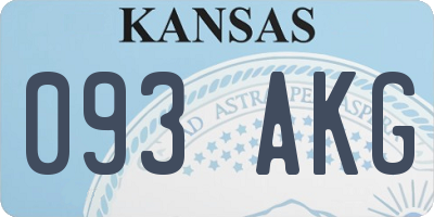 KS license plate 093AKG