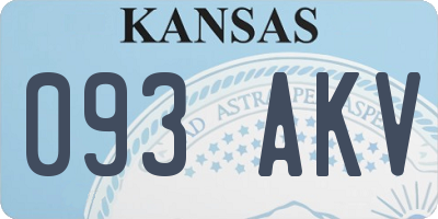 KS license plate 093AKV