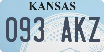 KS license plate 093AKZ