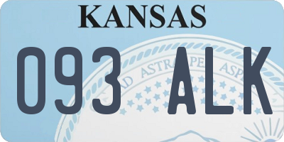 KS license plate 093ALK