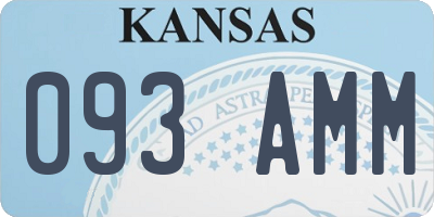 KS license plate 093AMM