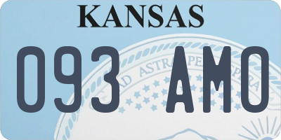 KS license plate 093AMO