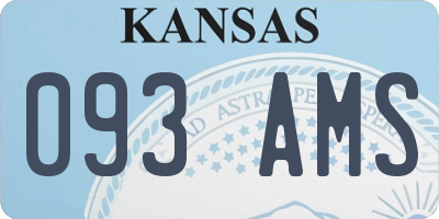 KS license plate 093AMS