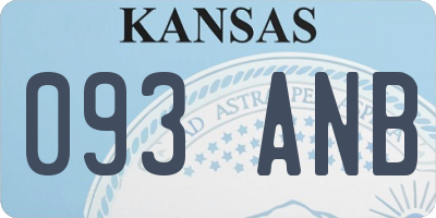 KS license plate 093ANB