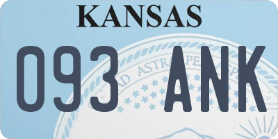 KS license plate 093ANK