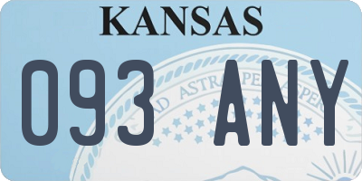 KS license plate 093ANY