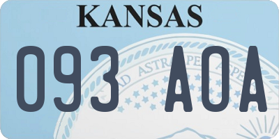 KS license plate 093AOA