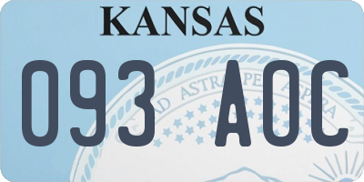 KS license plate 093AOC