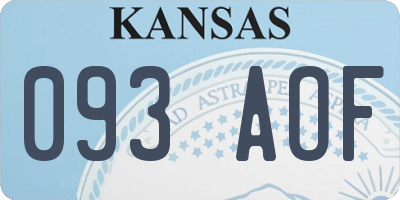 KS license plate 093AOF