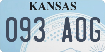 KS license plate 093AOG